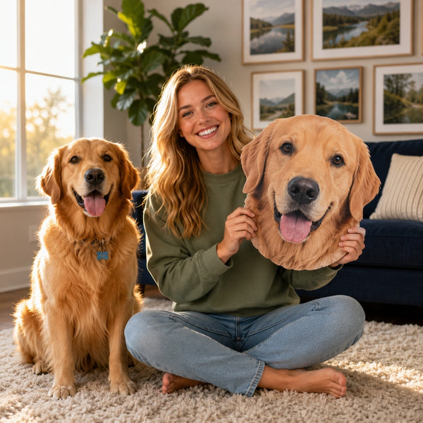 Custom pet big head cutout with personalized dog and cat faces for fun photo props and pet lovers