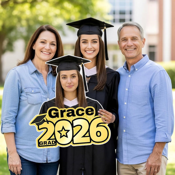 Custom Class of 2026 graduation photo props for fun celebrations and memorable pictures